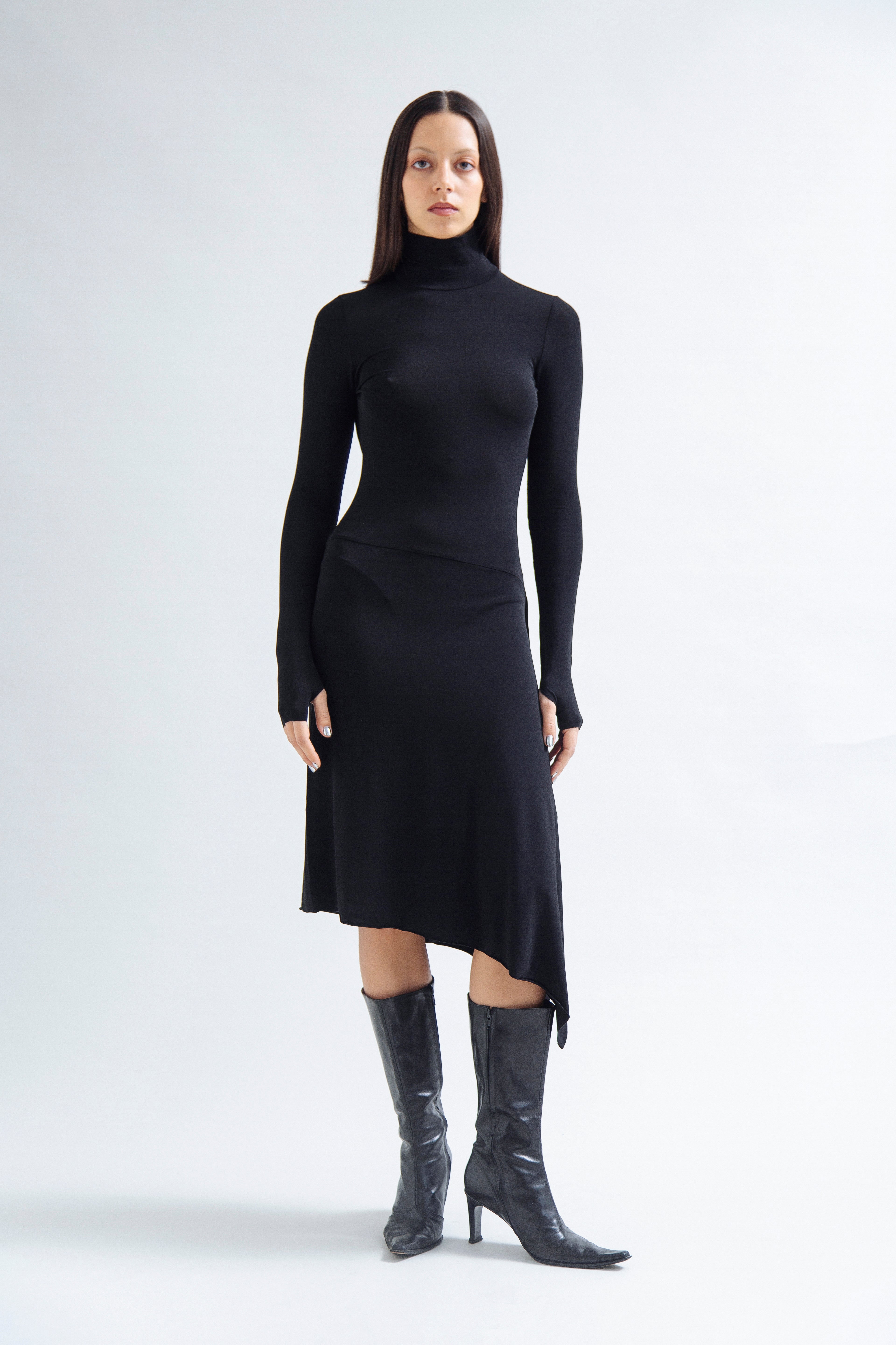 ASYMMETRICAL MIDI DRESS