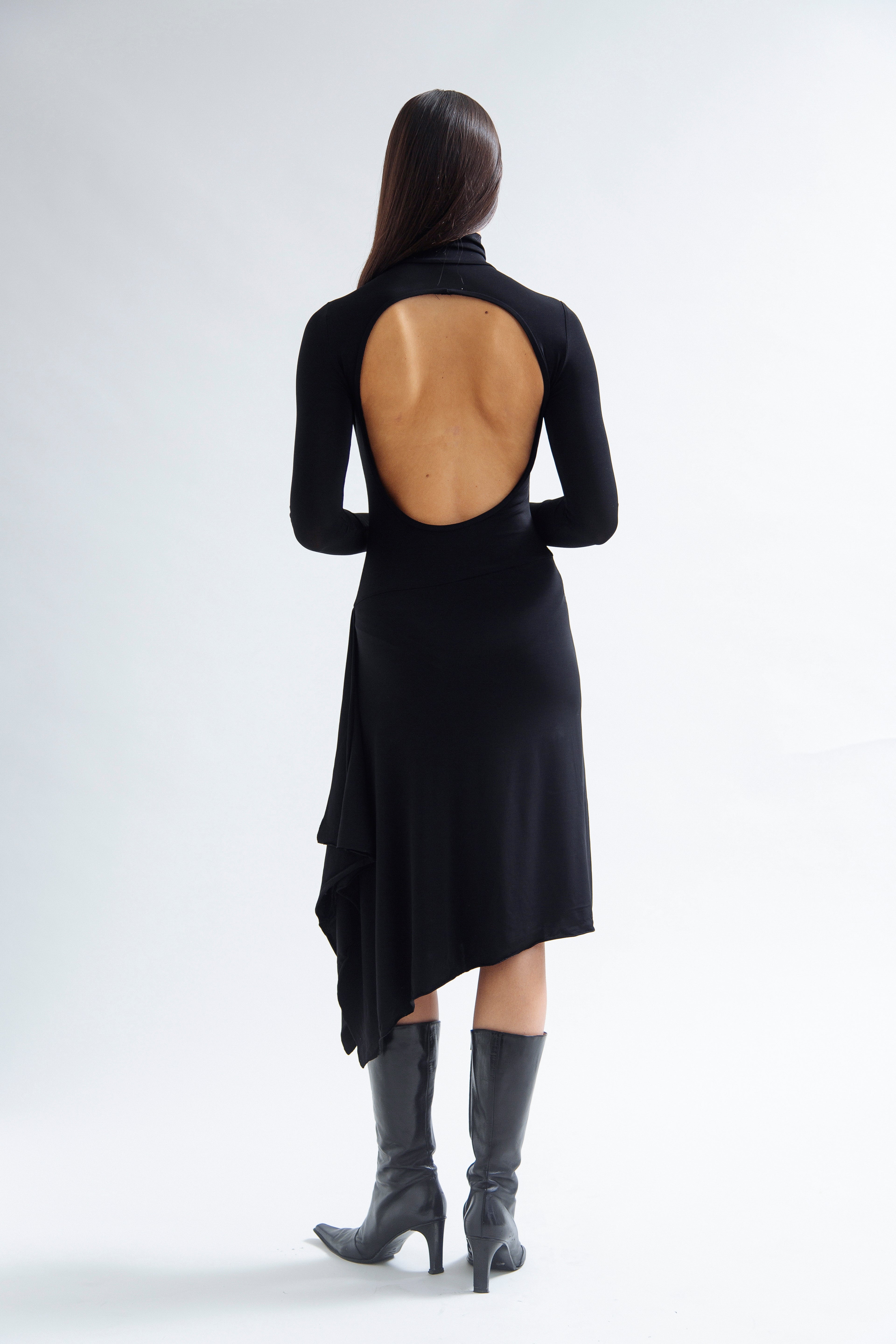 ASYMMETRICAL MIDI DRESS